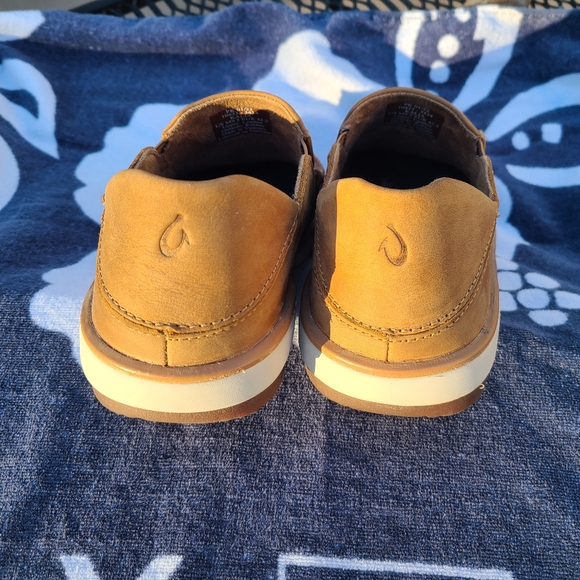 Men's Olukai Kalia Tan Leather Slip-OnShoe Collapsible Heel - Picture 6 of 10